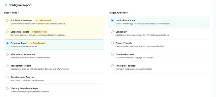 Progress reports in seconds in MyTherapyWizard